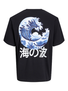 Jack & Jones Printed Crew neck T-shirt -Black - 12278393