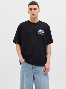 Jack & Jones Printed Crew neck T-shirt -Black - 12278393
