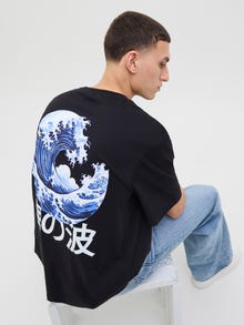 Jack & Jones Printed Crew neck T-shirt -Black - 12278393