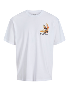 Jack & Jones Printed Crew neck T-shirt -Bright White - 12278393