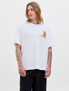 Jack & Jones Printed Crew neck T-shirt -Bright White - 12278393