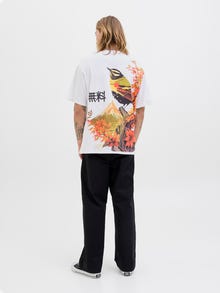 Jack & Jones Printed Crew neck T-shirt -Bright White - 12278393