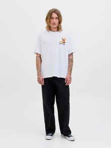 Jack & Jones Printed Crew neck T-shirt -Bright White - 12278393