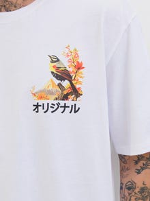 Jack & Jones Printed Crew neck T-shirt -Bright White - 12278393