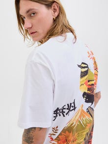 Jack & Jones Printed Crew neck T-shirt -Bright White - 12278393