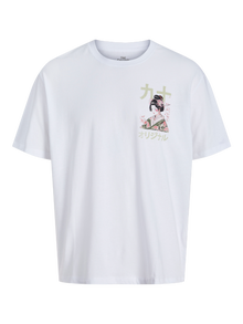 Jack & Jones Printet Crewneck T-shirt -Bright White - 12278393