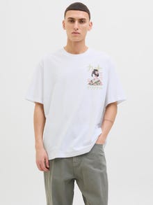 Jack & Jones Printet Crewneck T-shirt -Bright White - 12278393