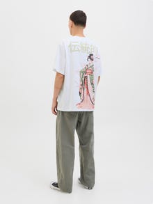 Jack & Jones Printet Crewneck T-shirt -Bright White - 12278393