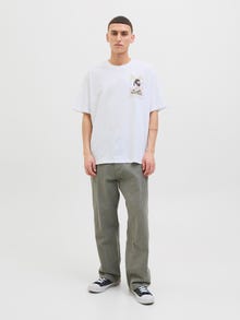 Jack & Jones Printet Crewneck T-shirt -Bright White - 12278393