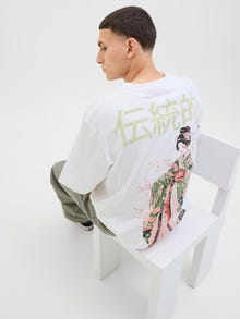 Jack & Jones Printet Crewneck T-shirt -Bright White - 12278393