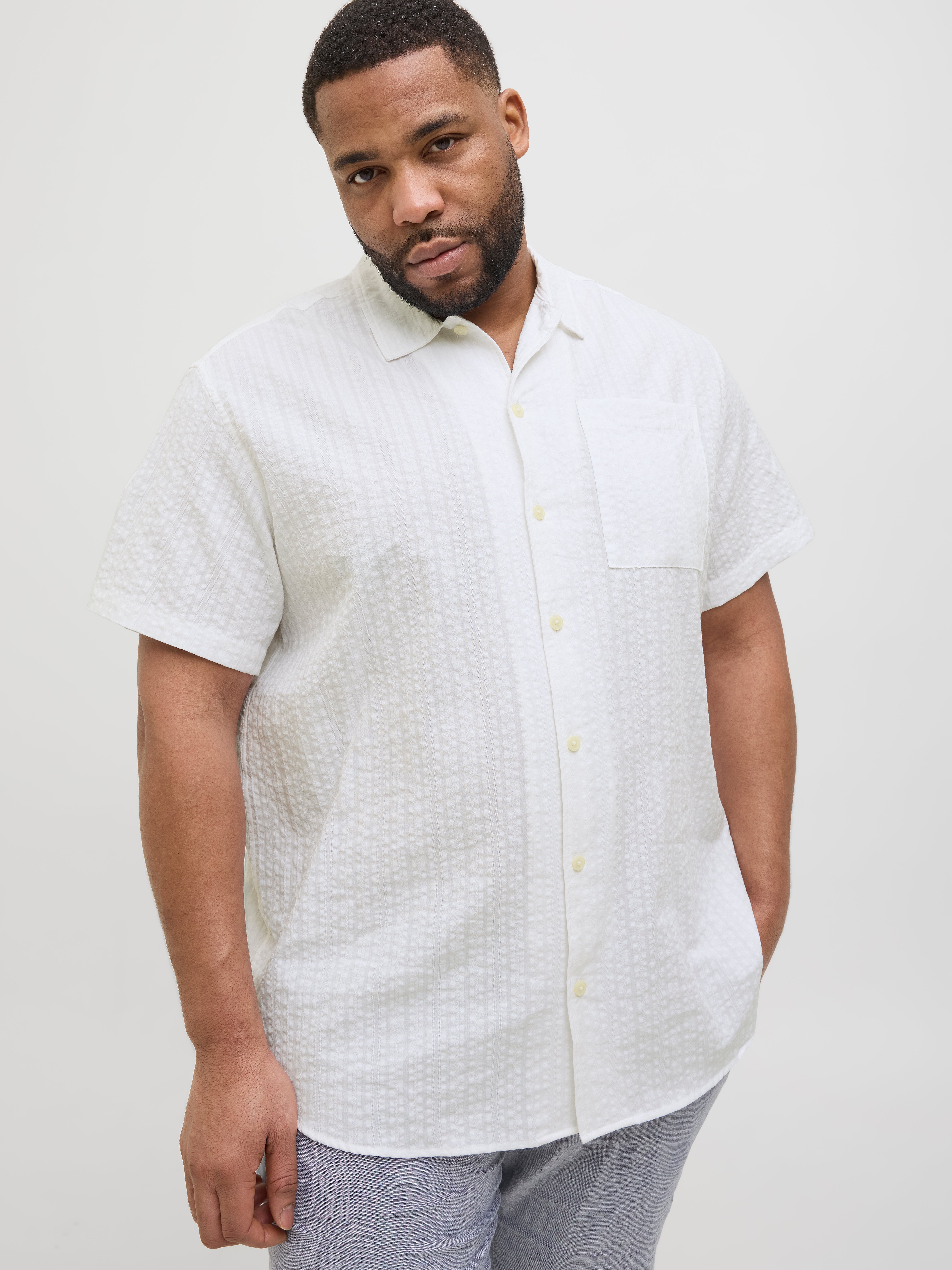 【新品】UL Short Sleeve Shirt Lサイズ G.White oversized structured short sleeve shirt - White | Weekday WW
