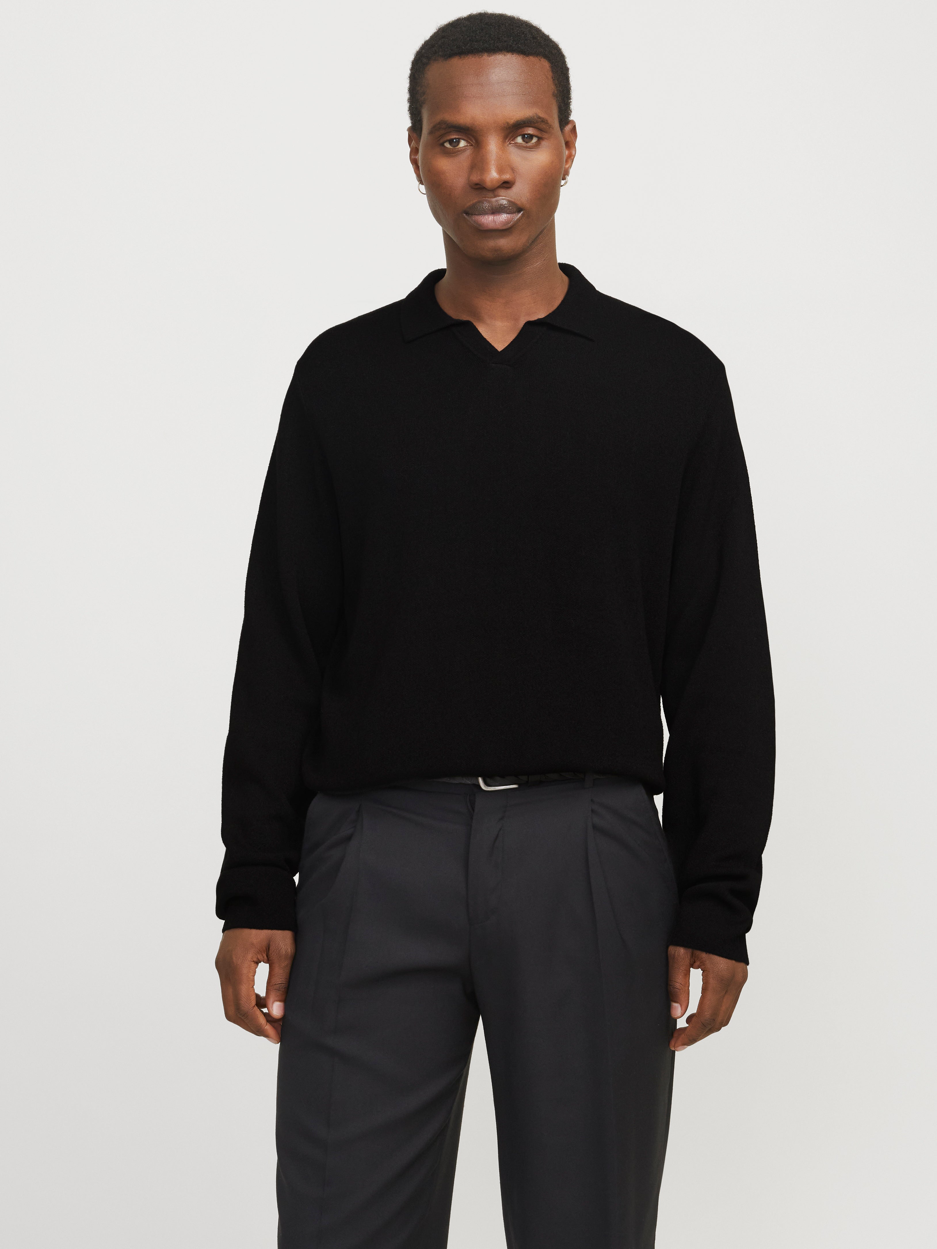 Einfarbig Gestricktes Polo