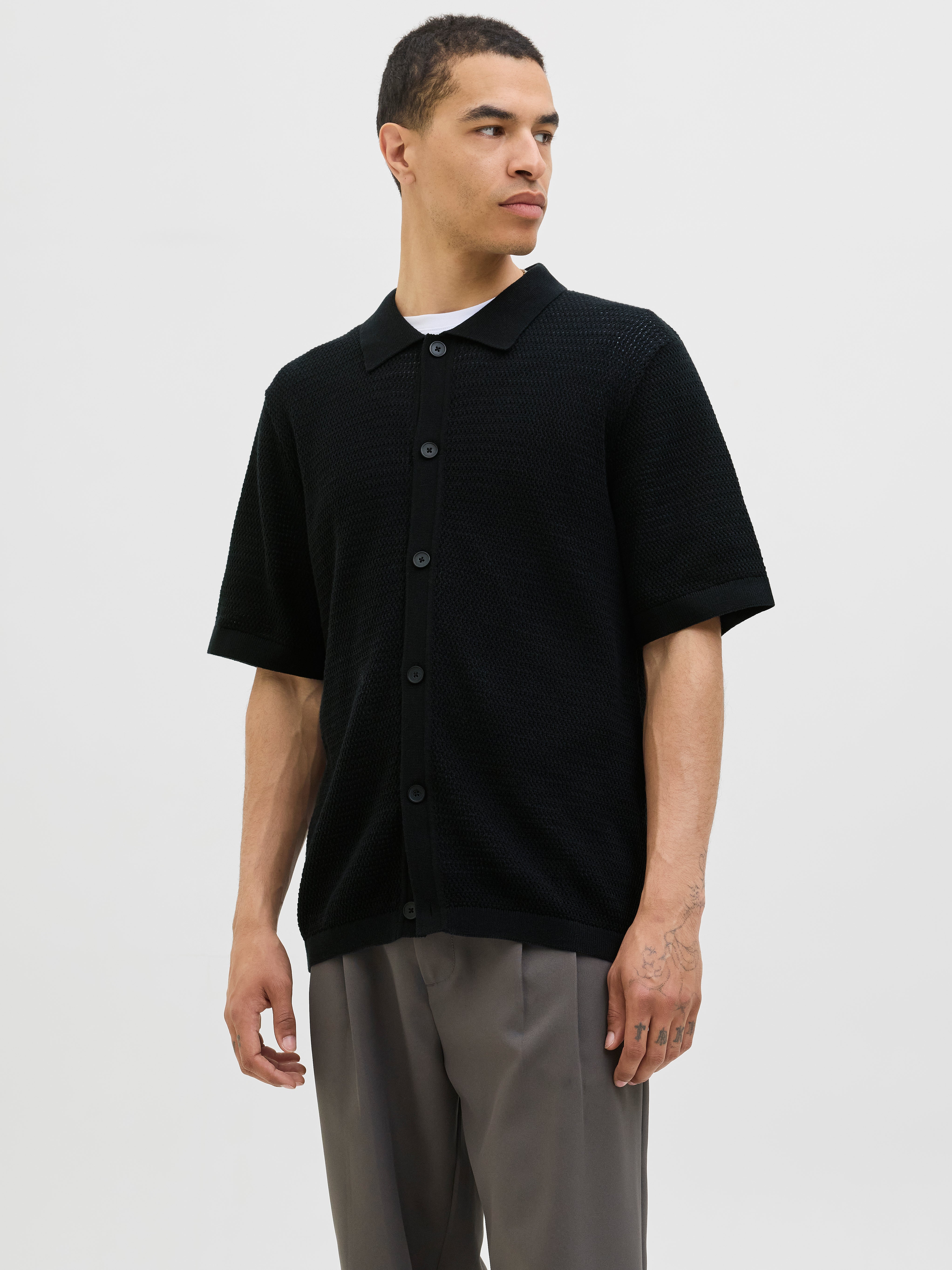 Einfarbig Poloshirt