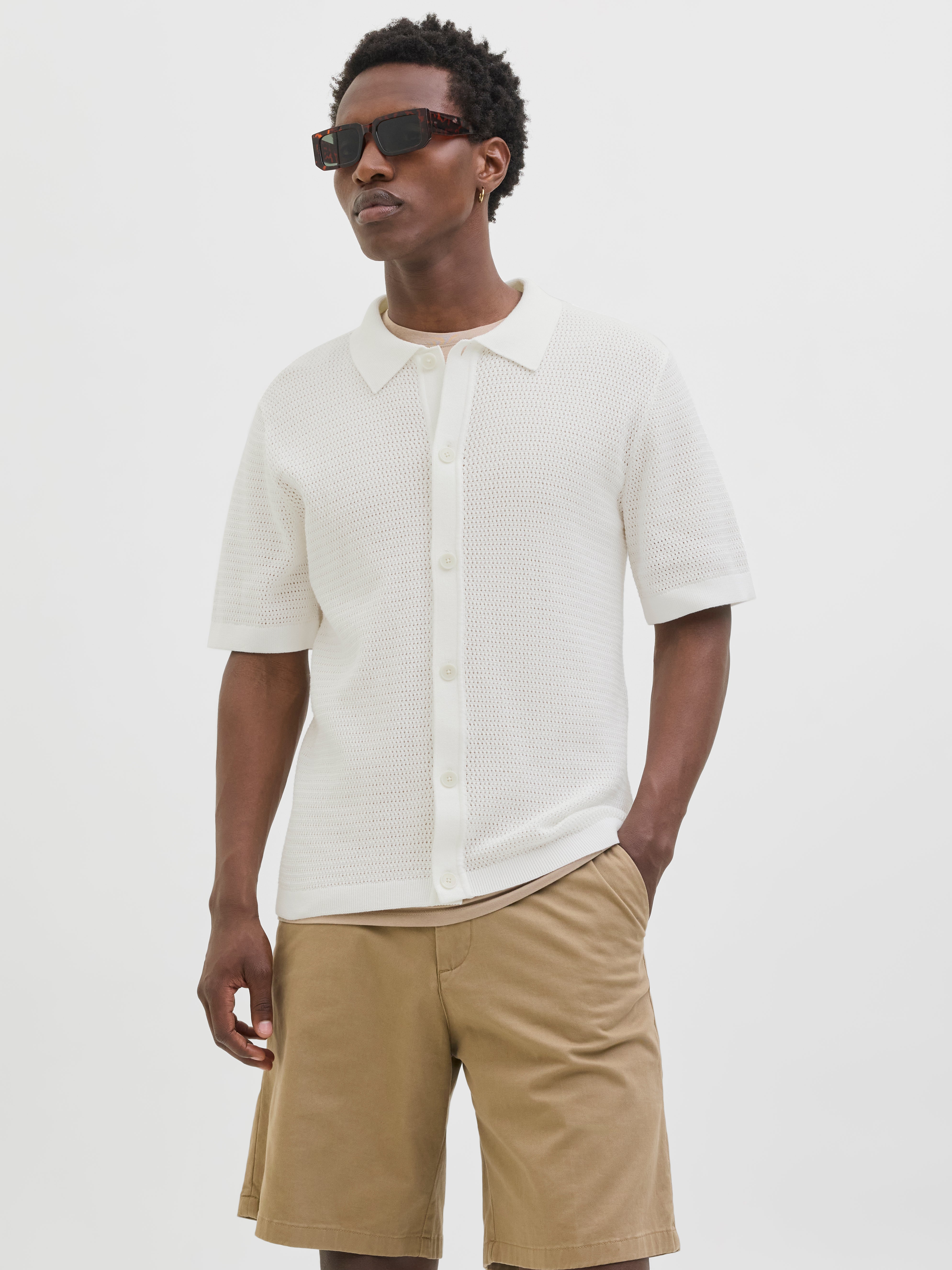 Einfarbig Poloshirt