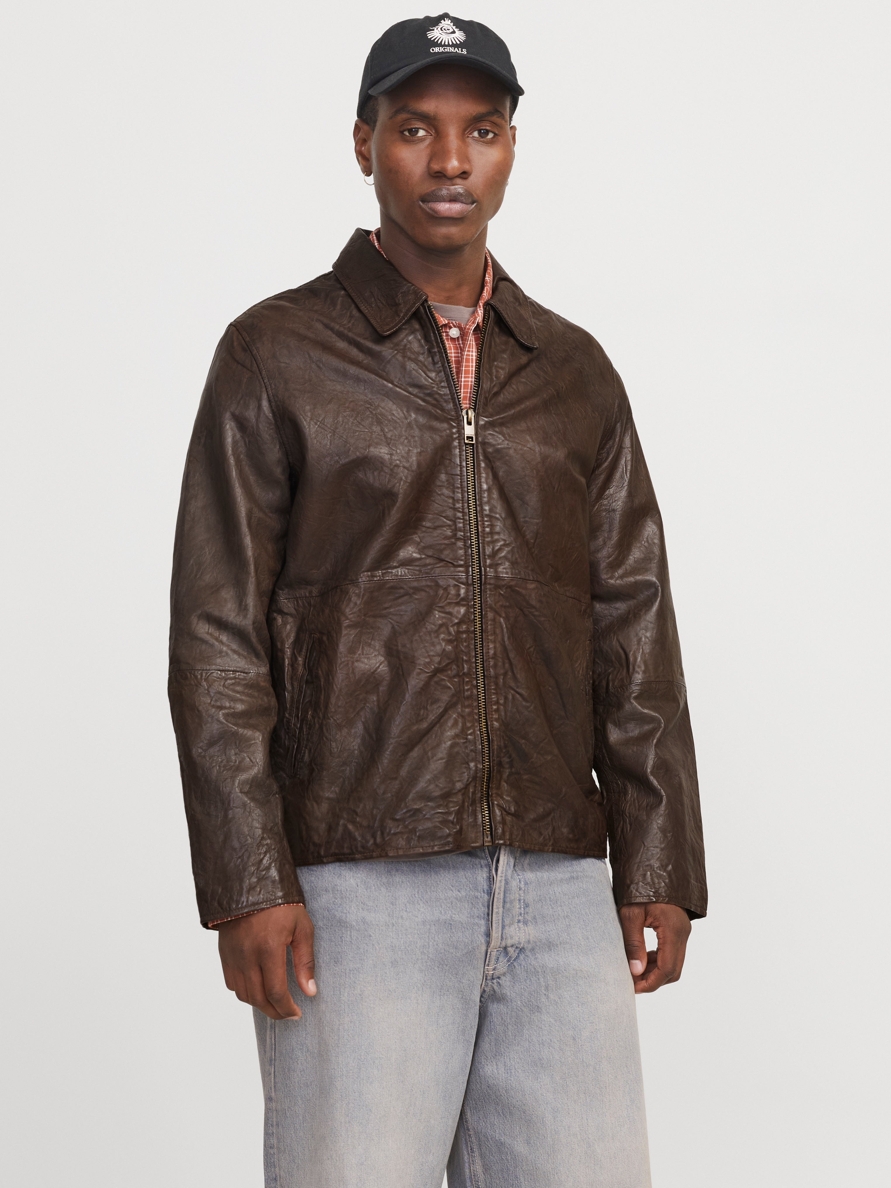 Leather jacket Medium Brown Jack Jones