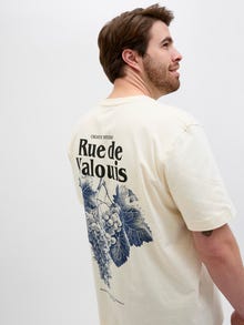 Jack & Jones Plus Size Camiseta Impresión posterior -Antique White - 12278570
