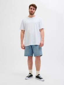Jack & Jones Plius Laisvas kirpimas Džinsiniai šortai -Blue Denim - 12278604
