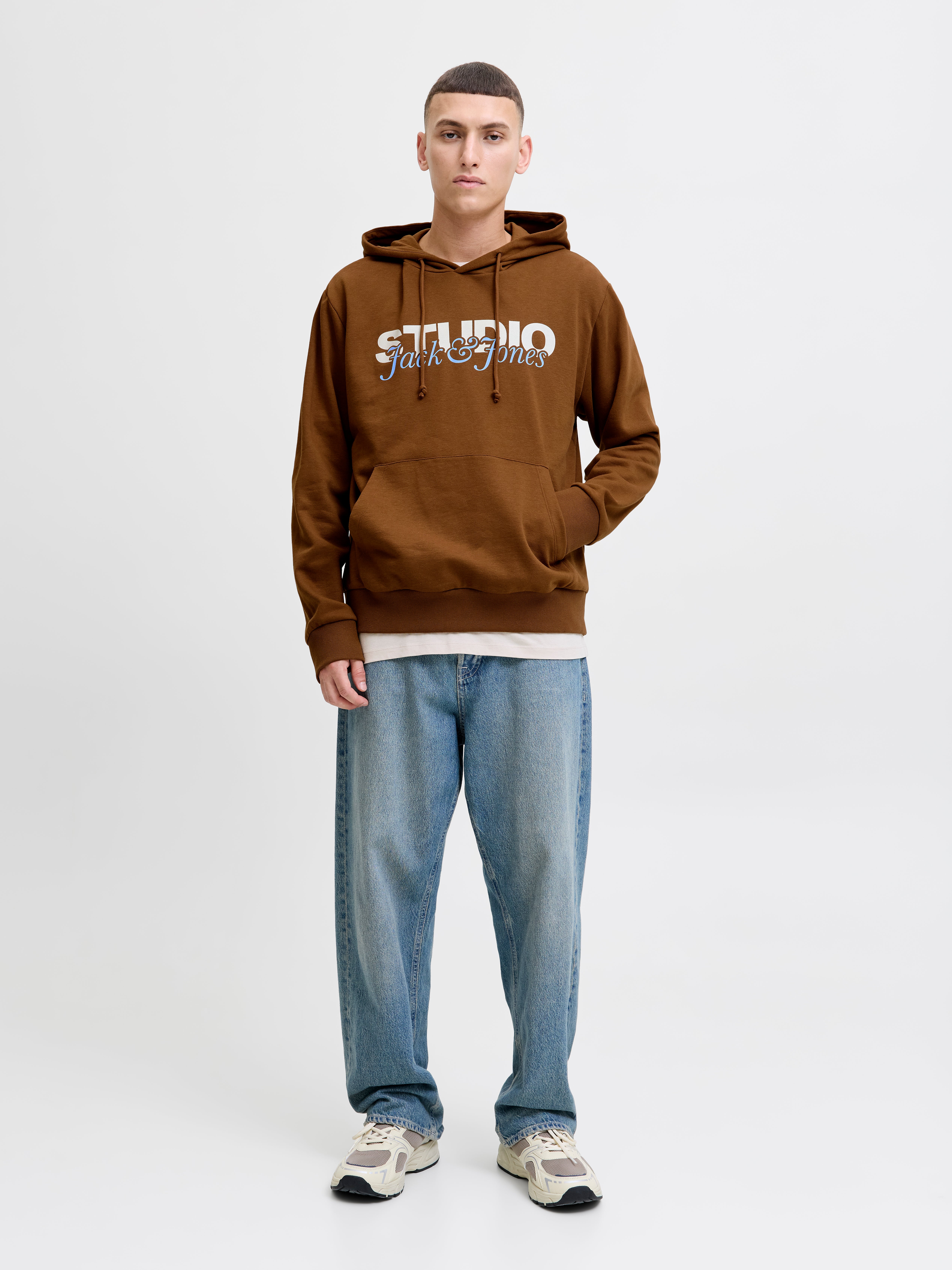 Printed Hoodie | Dark Brown | Jack & Jones®