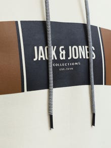 Jack & Jones Logo Hoodie -Antique White - 12278614