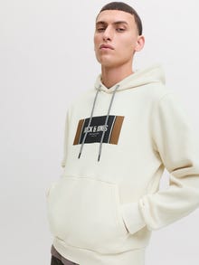 Jack & Jones Sweat à capuche Logo -Antique White - 12278614