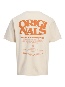 Jack & Jones Bedrukt T-shirts Junior -Ecru - 12278676
