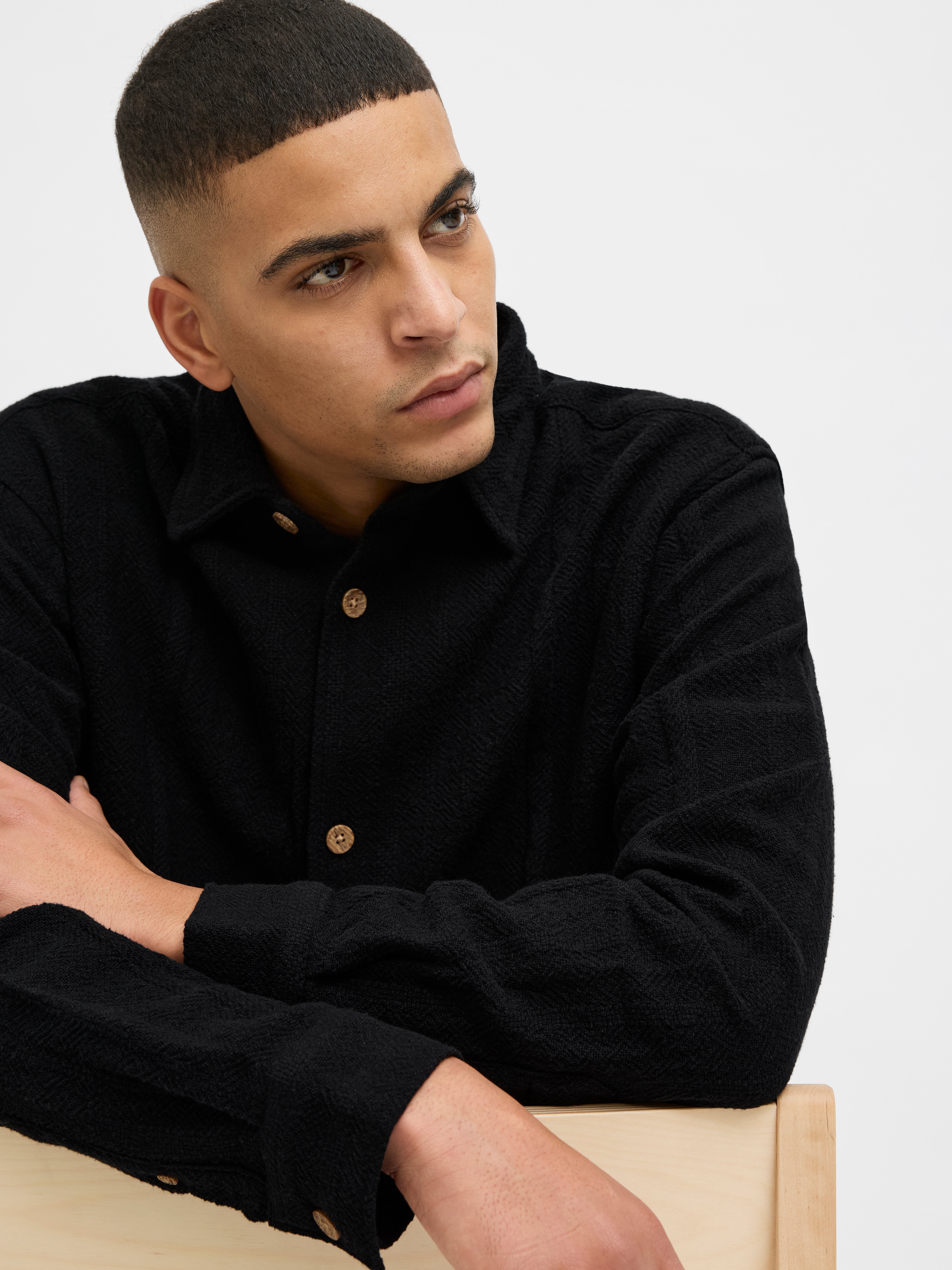 Jack & Jones Men’s Plus Size Long Sleeve Shirt – Slim Fit Cotton Button-Down For Casual Wear