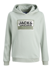 Jack & Jones Minipituinen Logo Huppari -Aqua Gray - 12278760