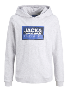Jack & Jones Minipituinen Logo Huppari -White Melange - 12278760