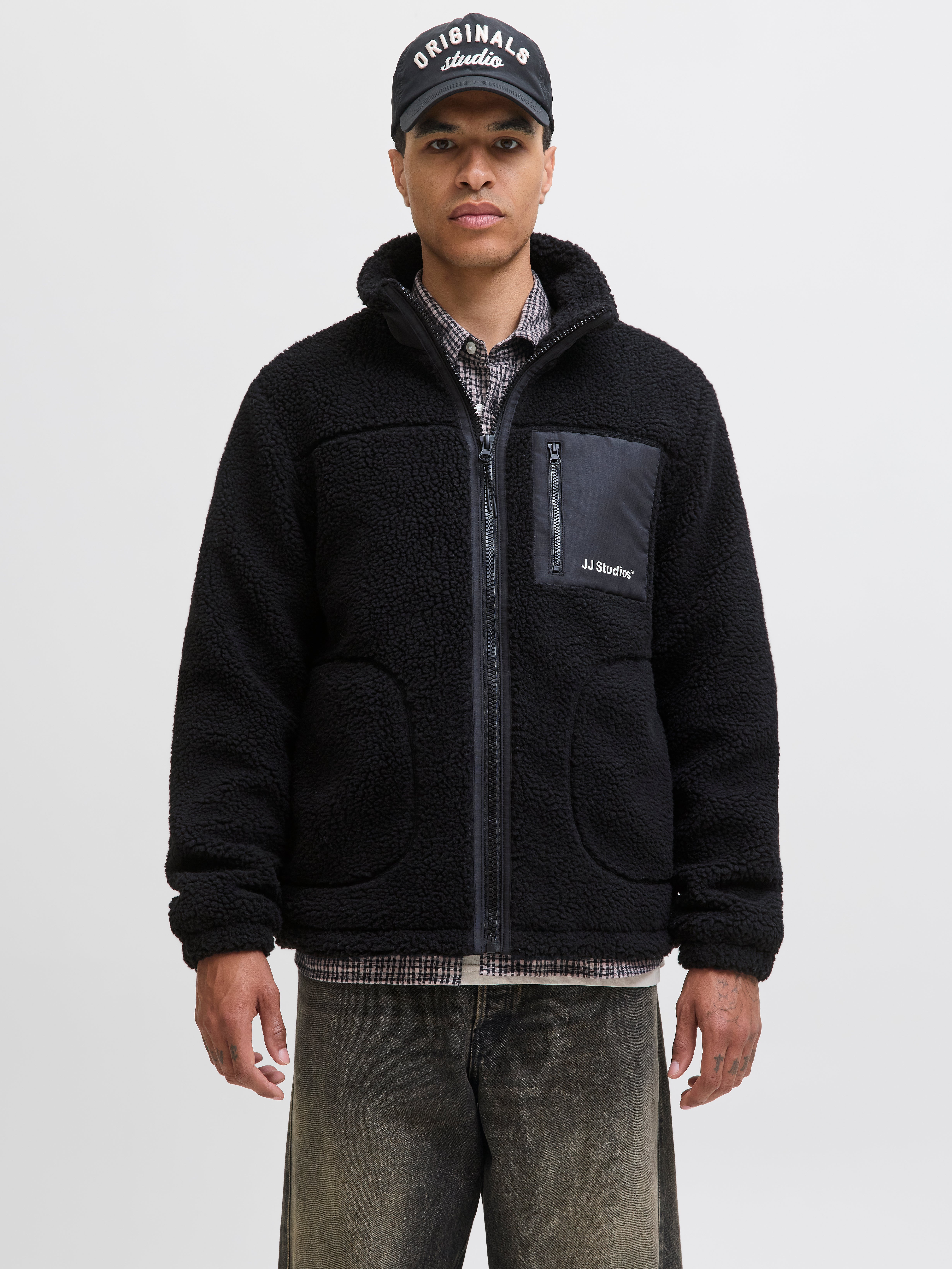 JACK & JONES Teddy Jacket Giacca In Pile Teddy, Normale, 100% Poliestere, Calda Con Tasche