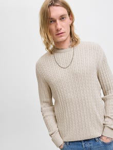 Jack & Jones Effen Gebreide pullover -Oatmeal - 12278785