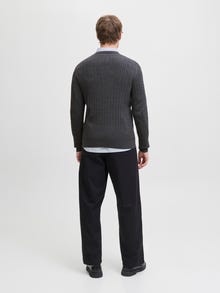 Jack & Jones Einfarbig Strickpullover -Dark Grey Melange - 12278785