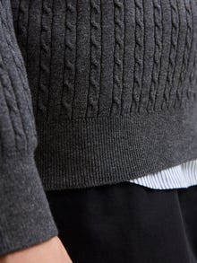 Jack & Jones Ensfarvet Striktrøje -Dark Grey Melange - 12278785
