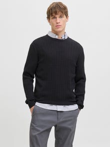 Jack & Jones Einfarbig Strickpullover -Black - 12278785