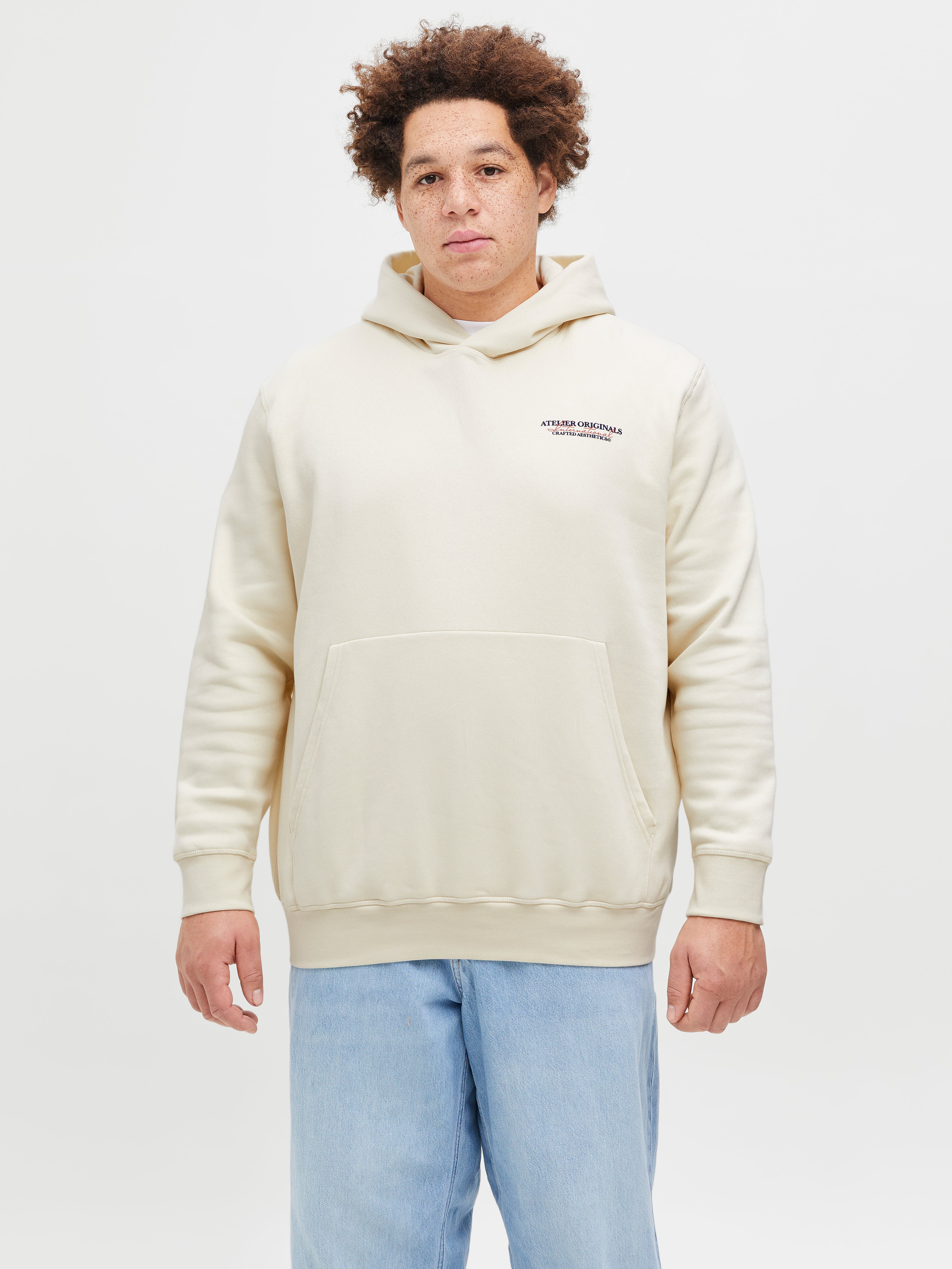 Thumbnail - Plus Size Rückenprint Kapuzenpullover
