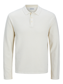 Jack & Jones Vienspalvis Megztas polo -Cloud Dancer - 12278815