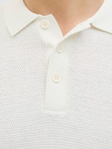 Jack & Jones Vienspalvis Megztas polo -Cloud Dancer - 12278815