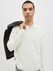 Jack & Jones Vienspalvis Megztas polo -Cloud Dancer - 12278815