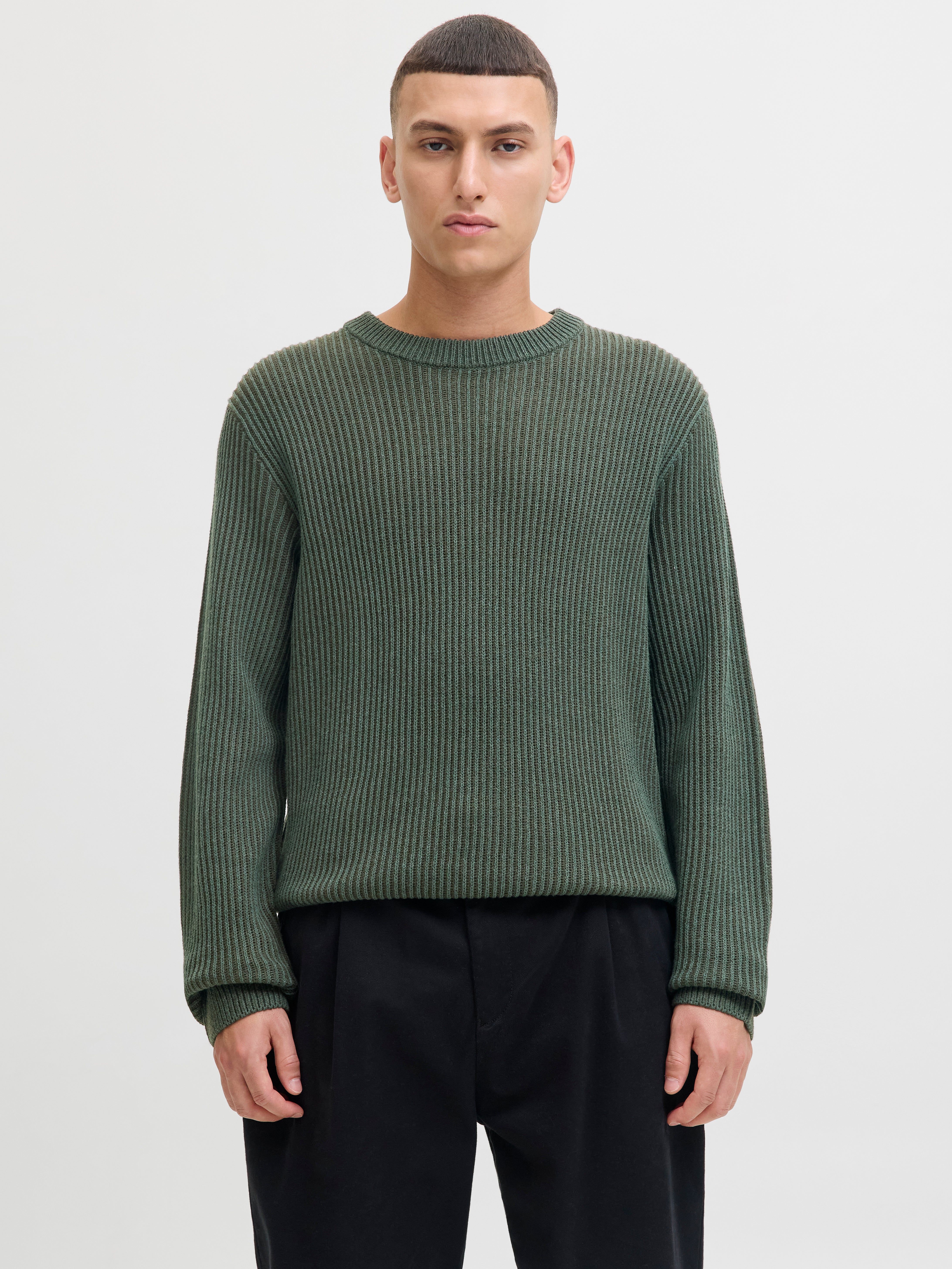 Einfarbig Strickpullover