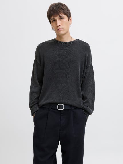 Maglione Uomo QIXING Con Cerniera 1/4 E Collo A Lupetto - Tessuto Spesso A Nido D'Ape, Morbido, Invernale, Nero