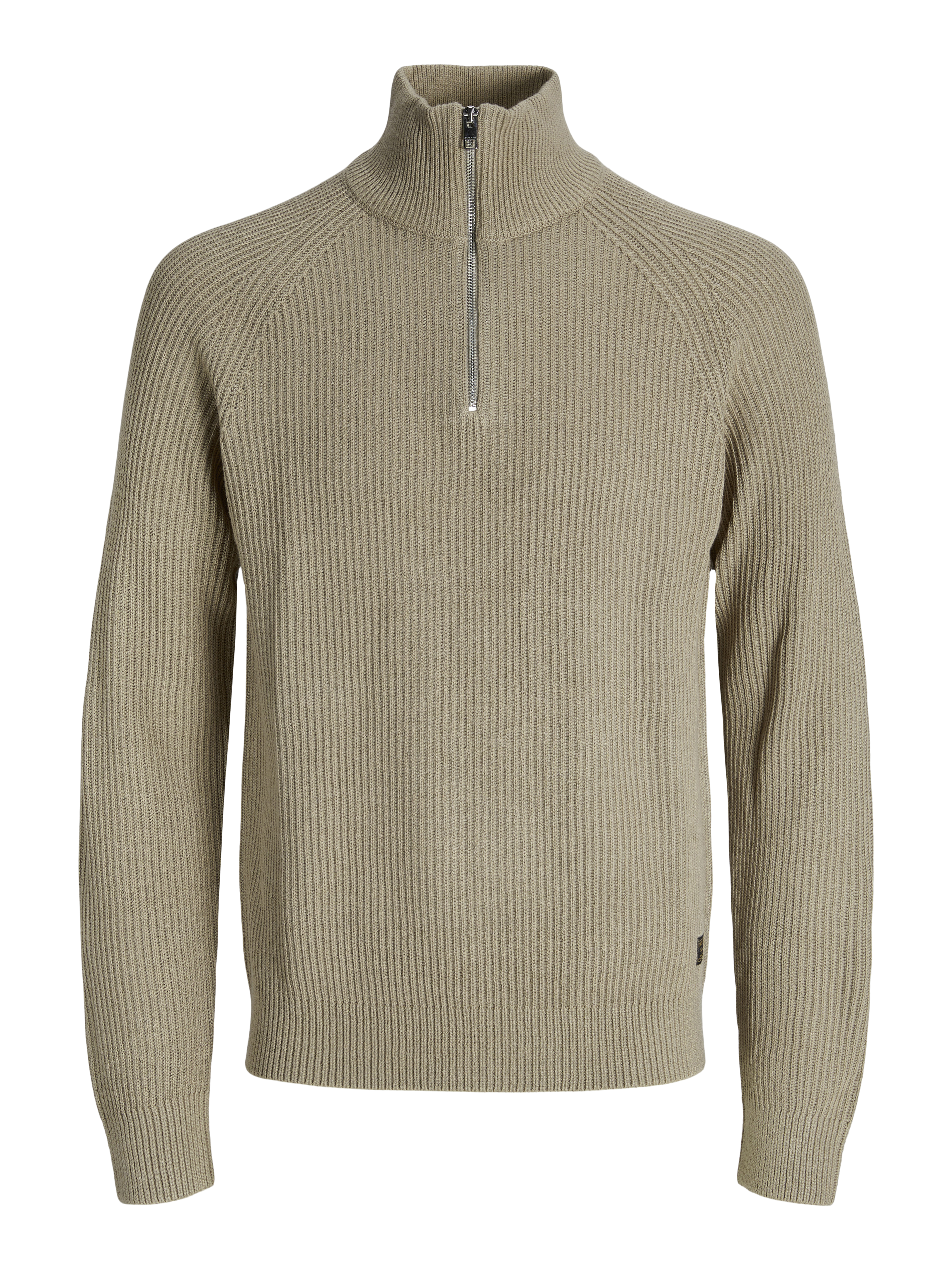 Thumbnail - Einfarbig Sweatshirt Mit Halbem Reißverschluss