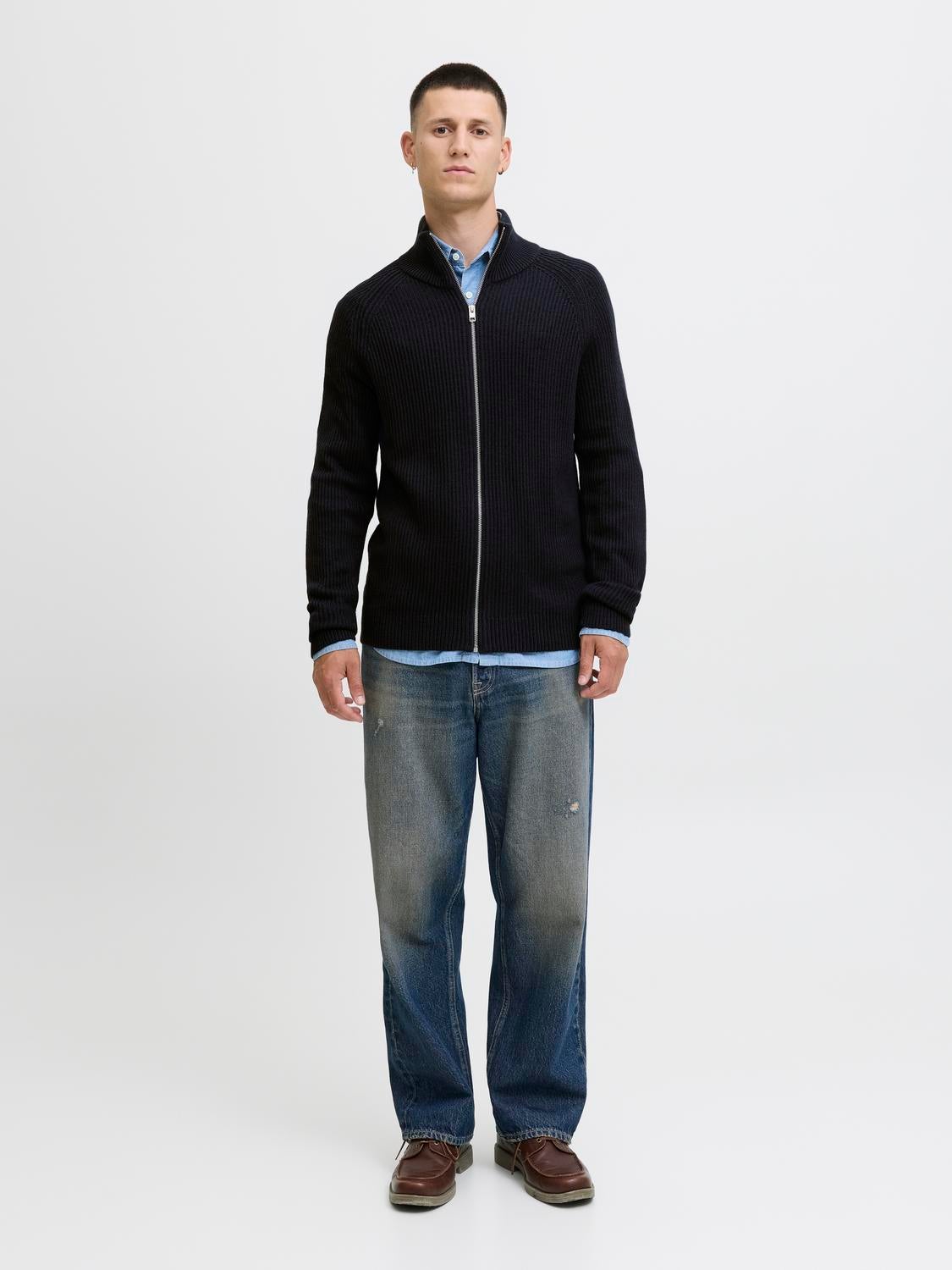 Thumbnail - Einfarbig Strickjacke