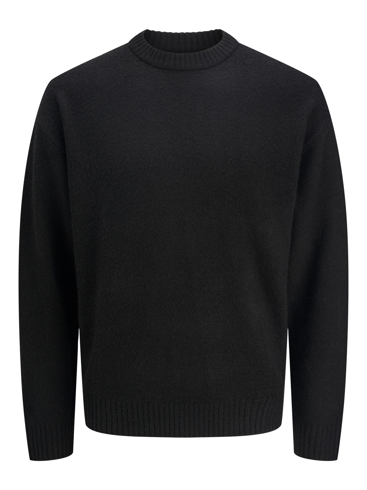Plain Knitted pullover | Black | Jack & Jones® Plain Knitted pullover | Black | Jack & Jones®