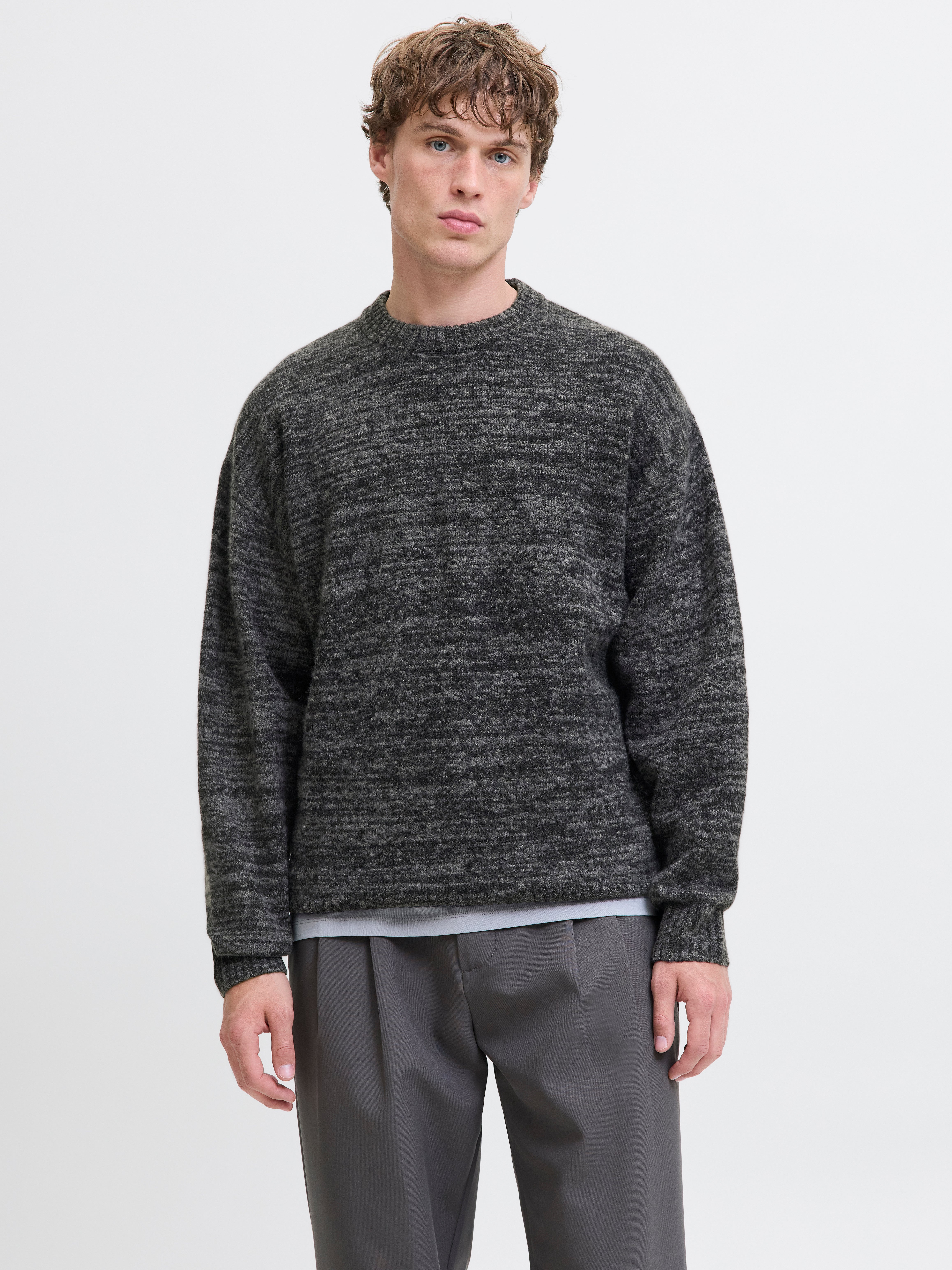 Einfarbig Strickpullover