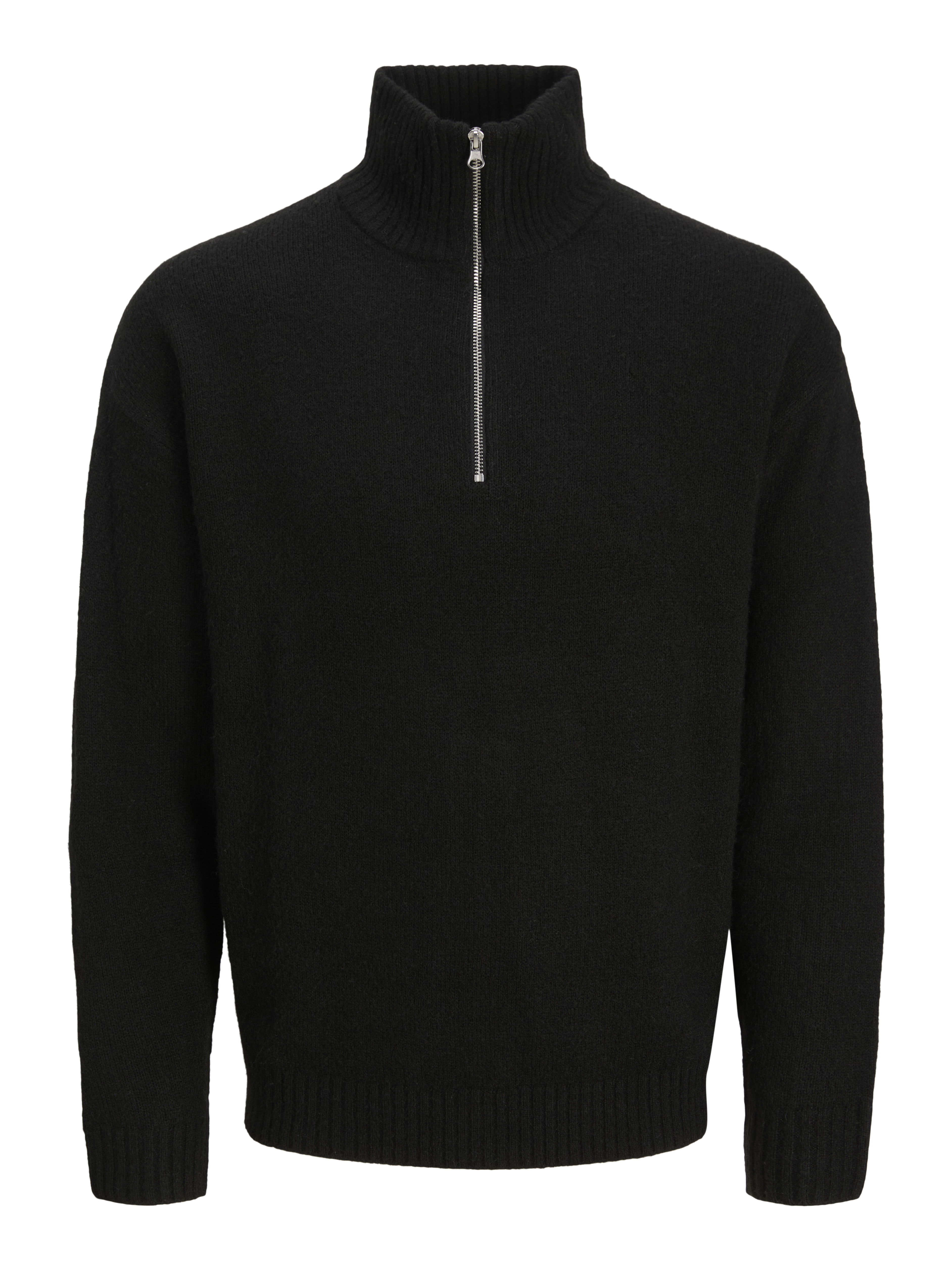 Thumbnail - Einfarbig Sweatshirt Mit Halbem Reißverschluss