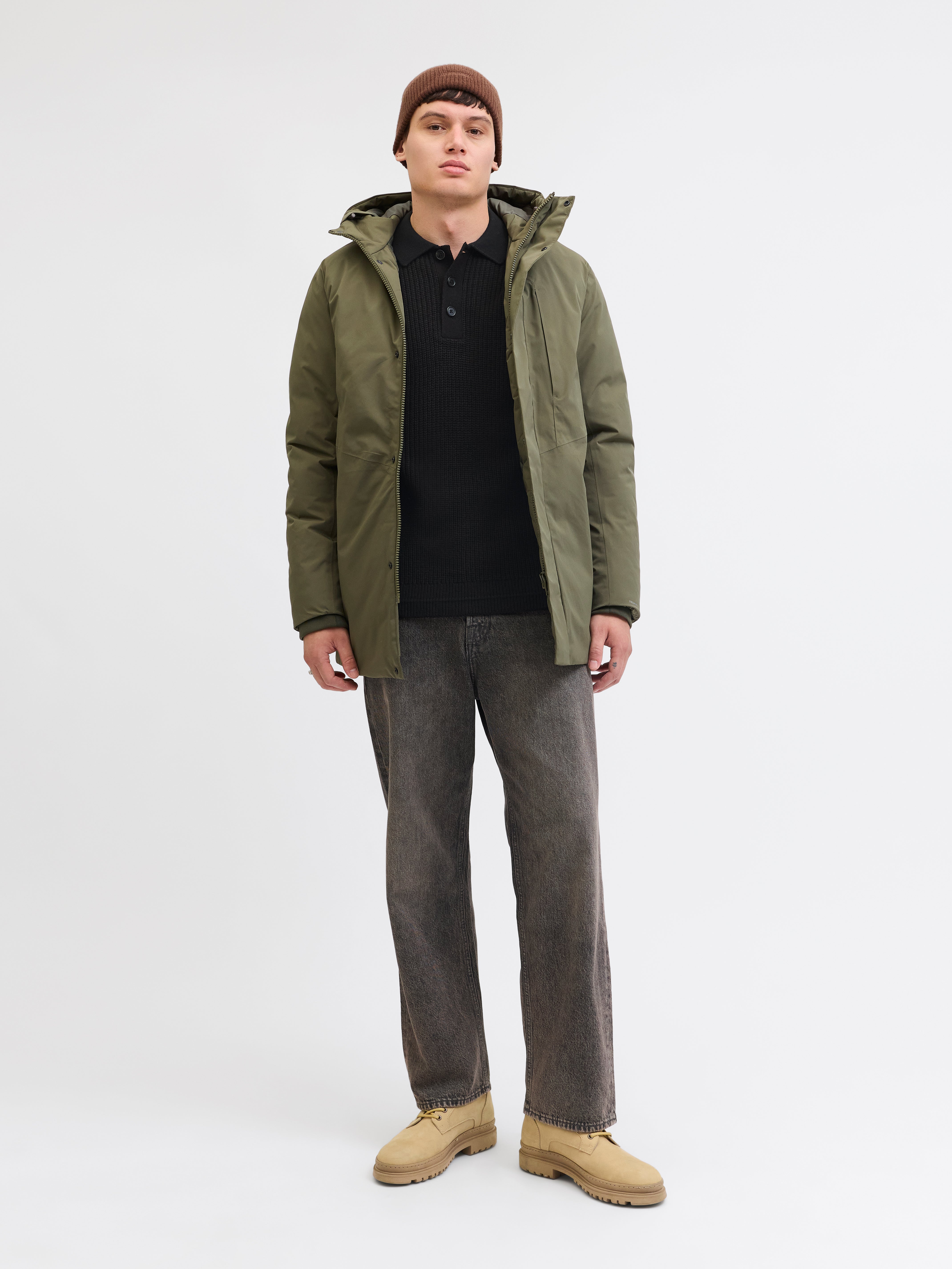 Thumbnail - Einfarbig Gestricktes Polo