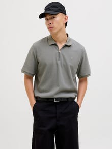 Jack & Jones Einfarbig Polokragen T-shirt -Ultimate Grey - 12279177