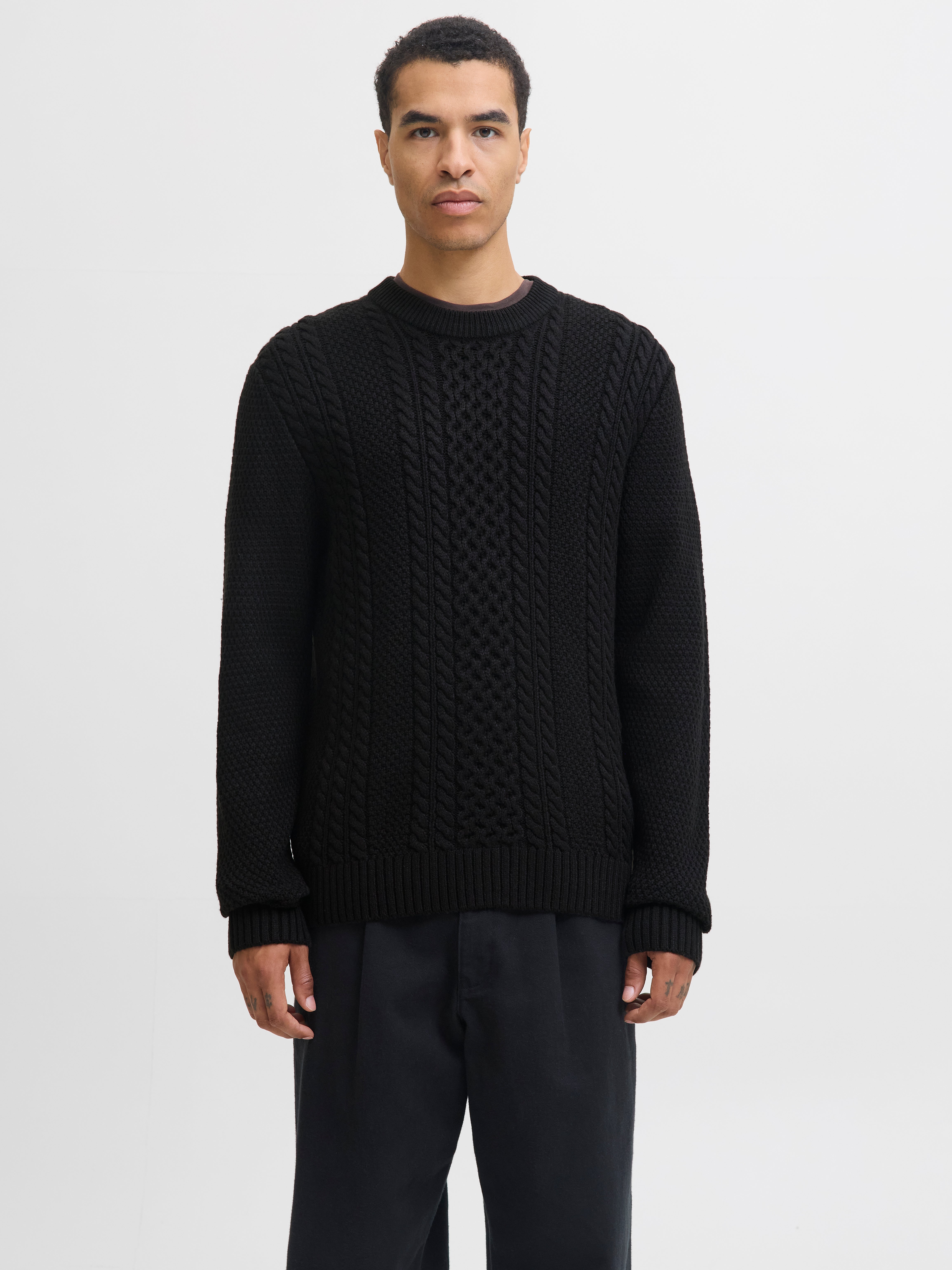 Einfarbig Strickpullover