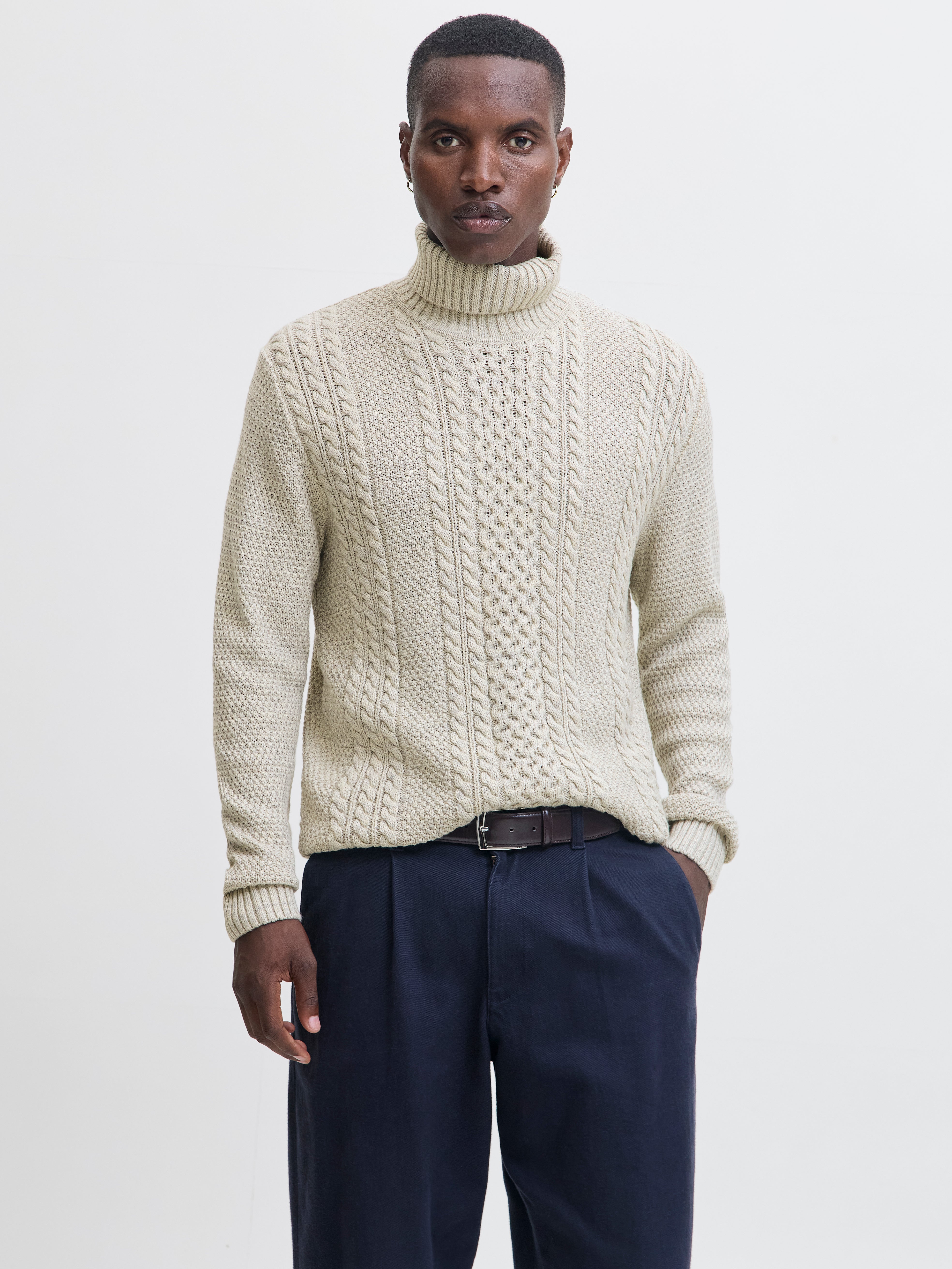 Einfarbig Strickpullover