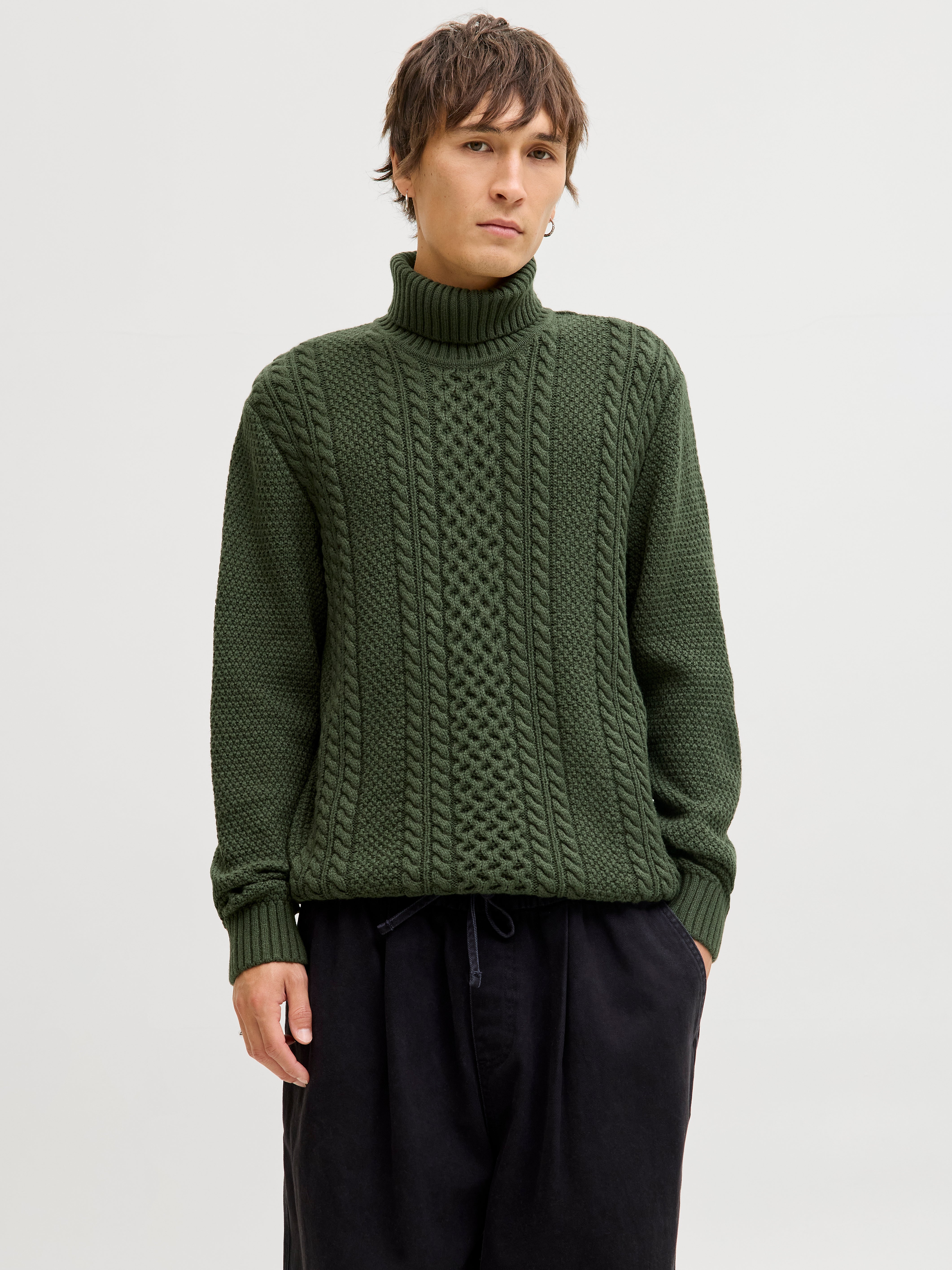 Einfarbig Strickpullover