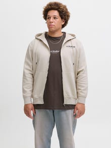 Jack & Jones Plus Size Gedruckt Kapuzenpullover -Moonbeam - 12279517